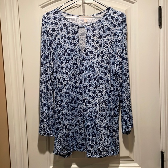 MICHAEL KORS L Long sleeves Blouse bottom hem and wrist elastic Keyhole neckline - Picture 13 of 14